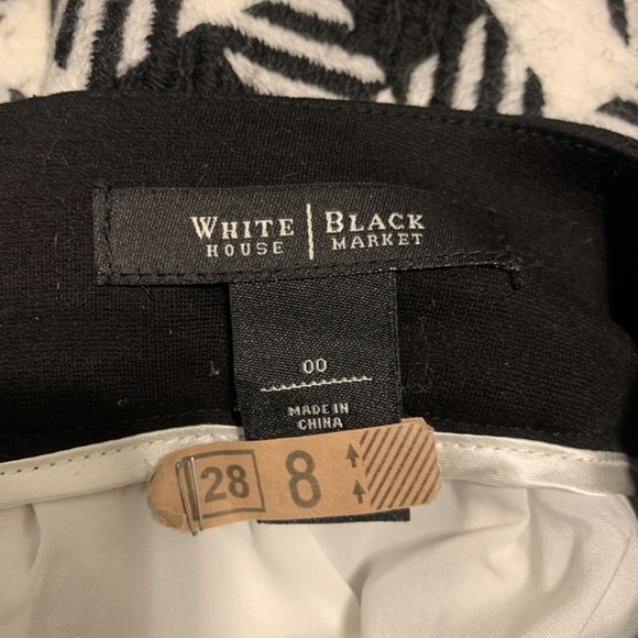 White House Black Market Wool Checkered Pencil Straight Skirt Women's Size 00 - Picture 7 of 9
